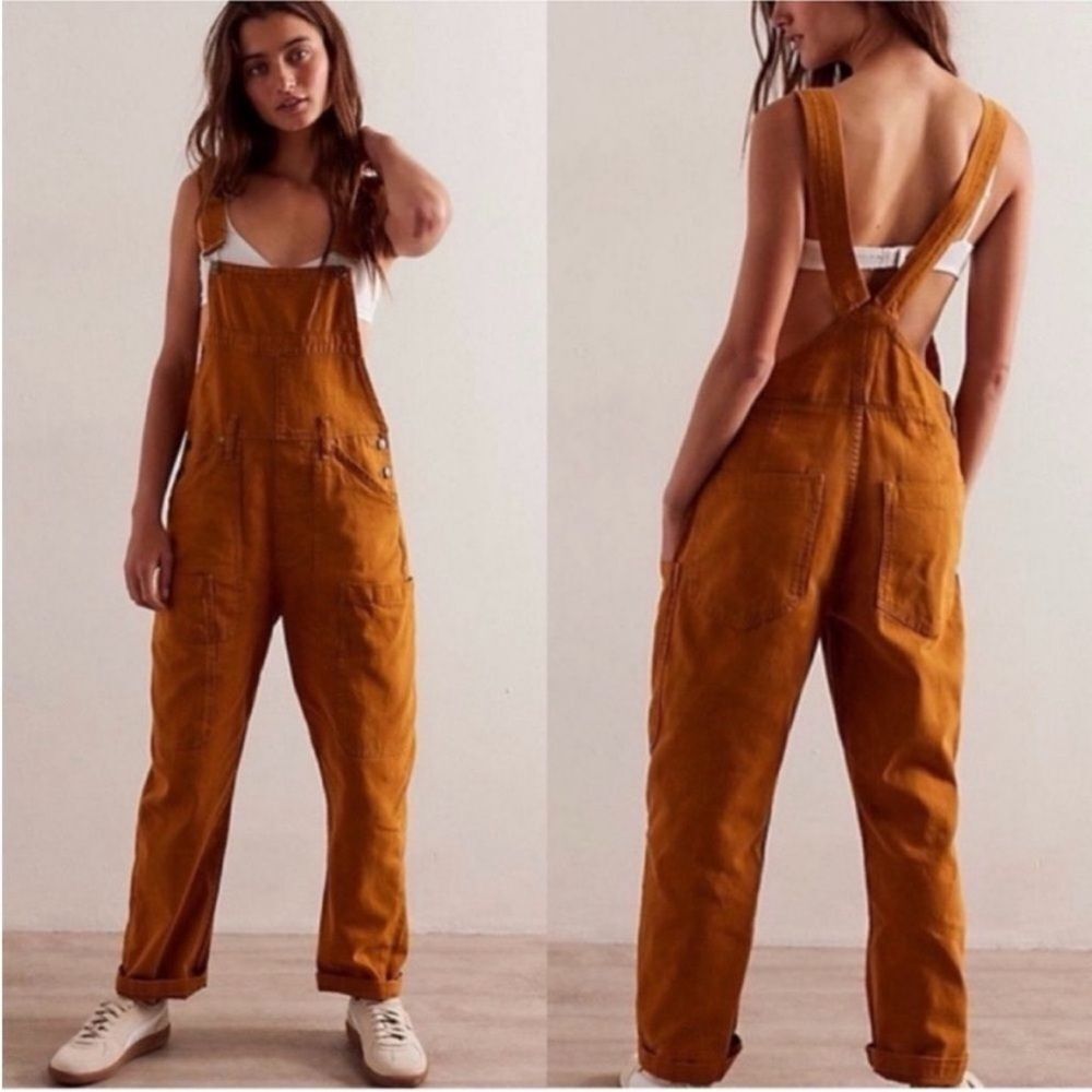 Free People Rust Brown/Orange Overalls